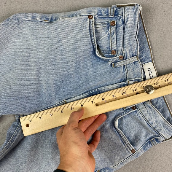 Agolde Womens Jeans Size 24 Ren High Rise Wide Leg Cropped light wash raw - Picture 11 of 15